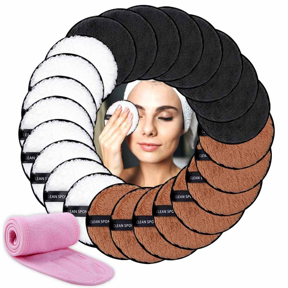 Towel Puff Makeup Face-Skin-Care Facial-Headband 3pcs Spa