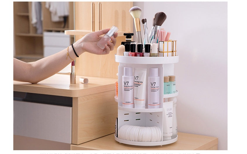 360 degree rotating cosmetics storage box simple multi-layer finishing lipstick desktop large acrylic transparent box